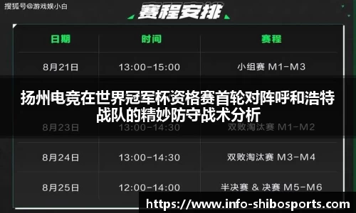 扬州电竞在世界冠军杯资格赛首轮对阵呼和浩特战队的精妙防守战术分析